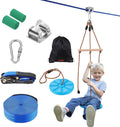Zipline Kit for Kids and Adult, 52 ft Zip Line Kits Up to 330 lb, Backyard Outdoor Quick Setup Zipline, Playground