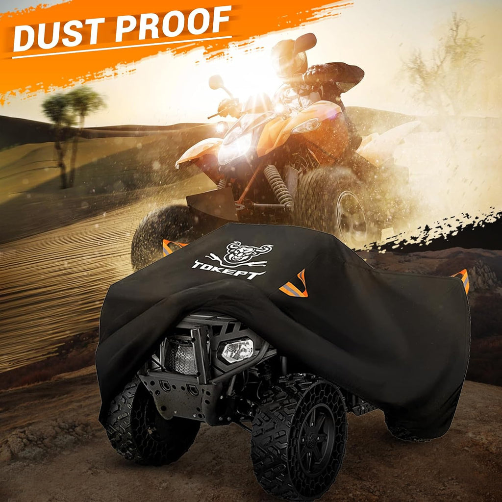 ATV Cover Waterproof Heavy Duty 4 Wheeler Cover Quad Cover | Fits up to 82" Polaris Kawasaki Yamaha Suzuki Honda All