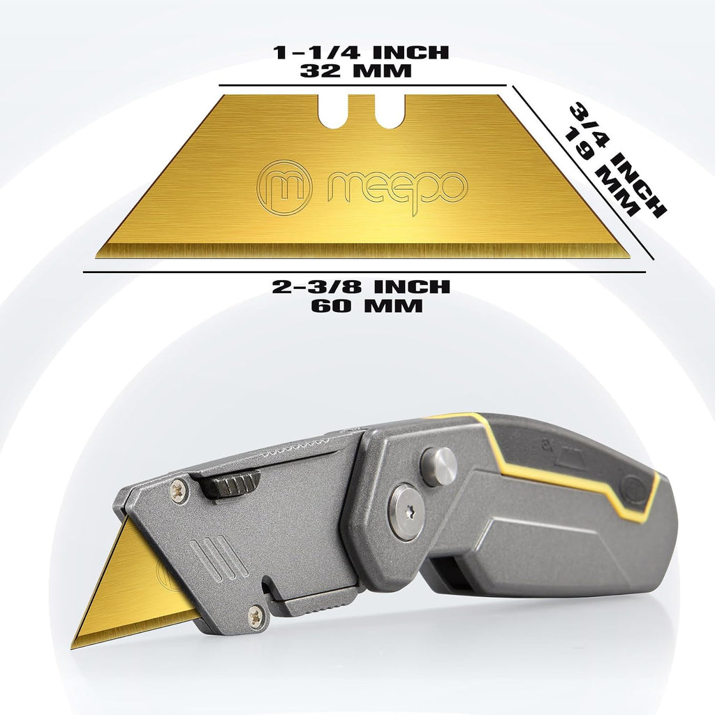 Utility Knife Blades, Never Rust, Titanium SK-2 Steel, 50-Pack