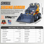 Mini Skid Steer Loader, 24HP Gas Compact Stand-On Wheel Loader