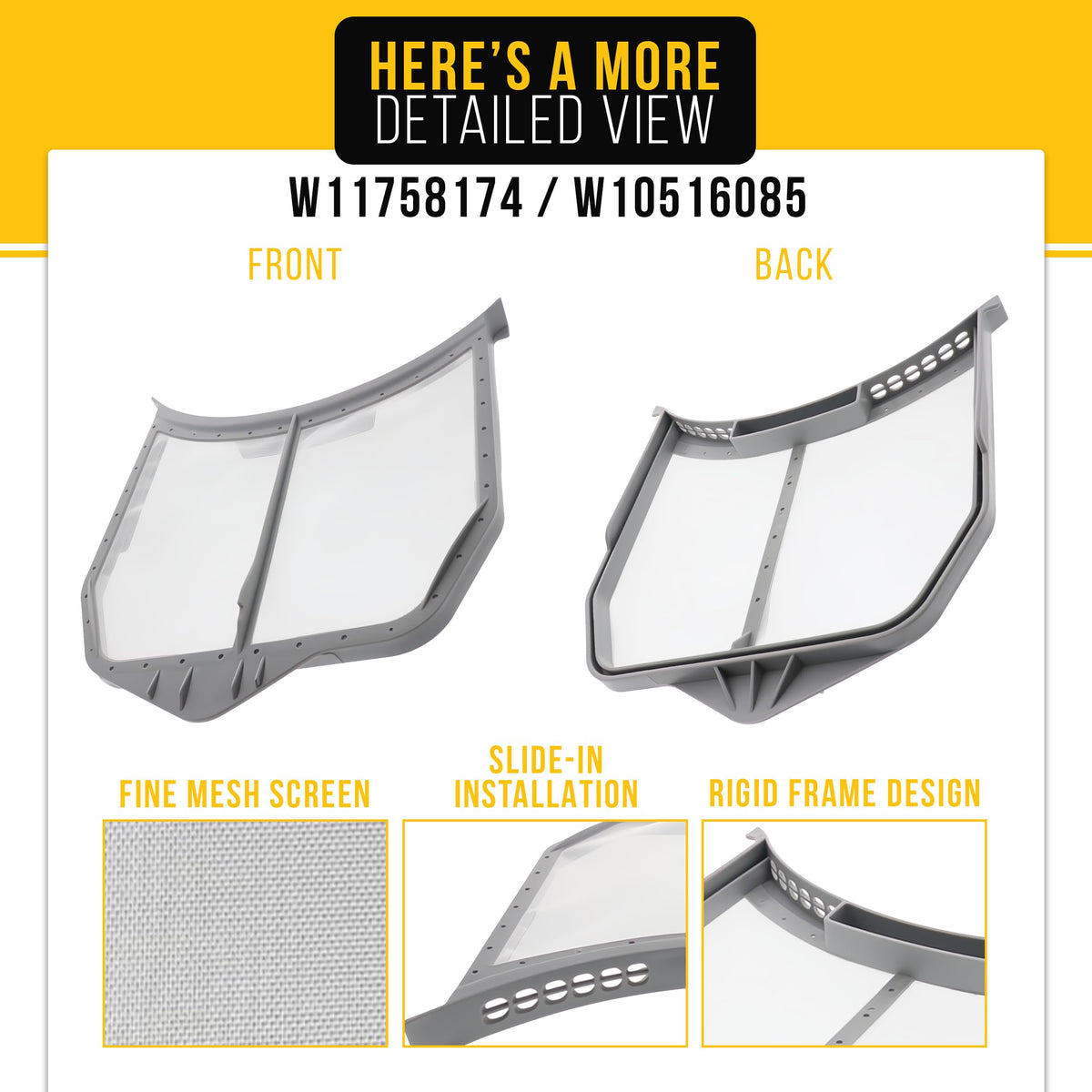 Dryer Lint Filter Screen Trap for Whirlpool YMED8200FW0
