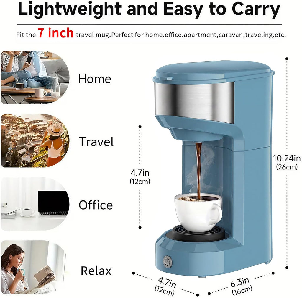 Single Serve Coffee Maker, 2 in 1 Brewer for K Pod & Ground Coffee, 90s Rapid Brew 6 to 14oz Capacities with Auto