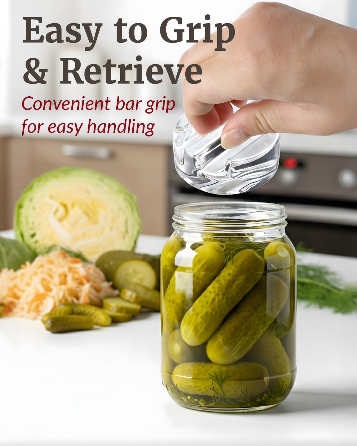 Fermentation Weights Kit - Set of 2 Glass Fermenting Weights and Mason Jar Fermentation Lids for Wide Mouth Mason