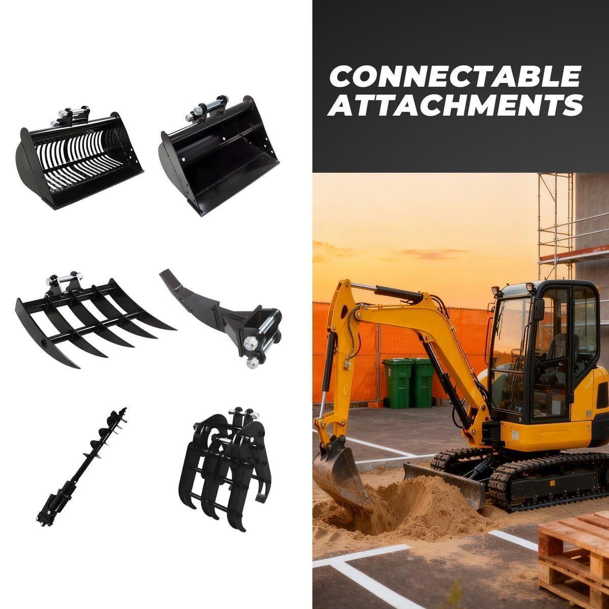 Nakkaa Mini Excavator Quick Coupler Compatible with 0.8-2.0 Ton Digger