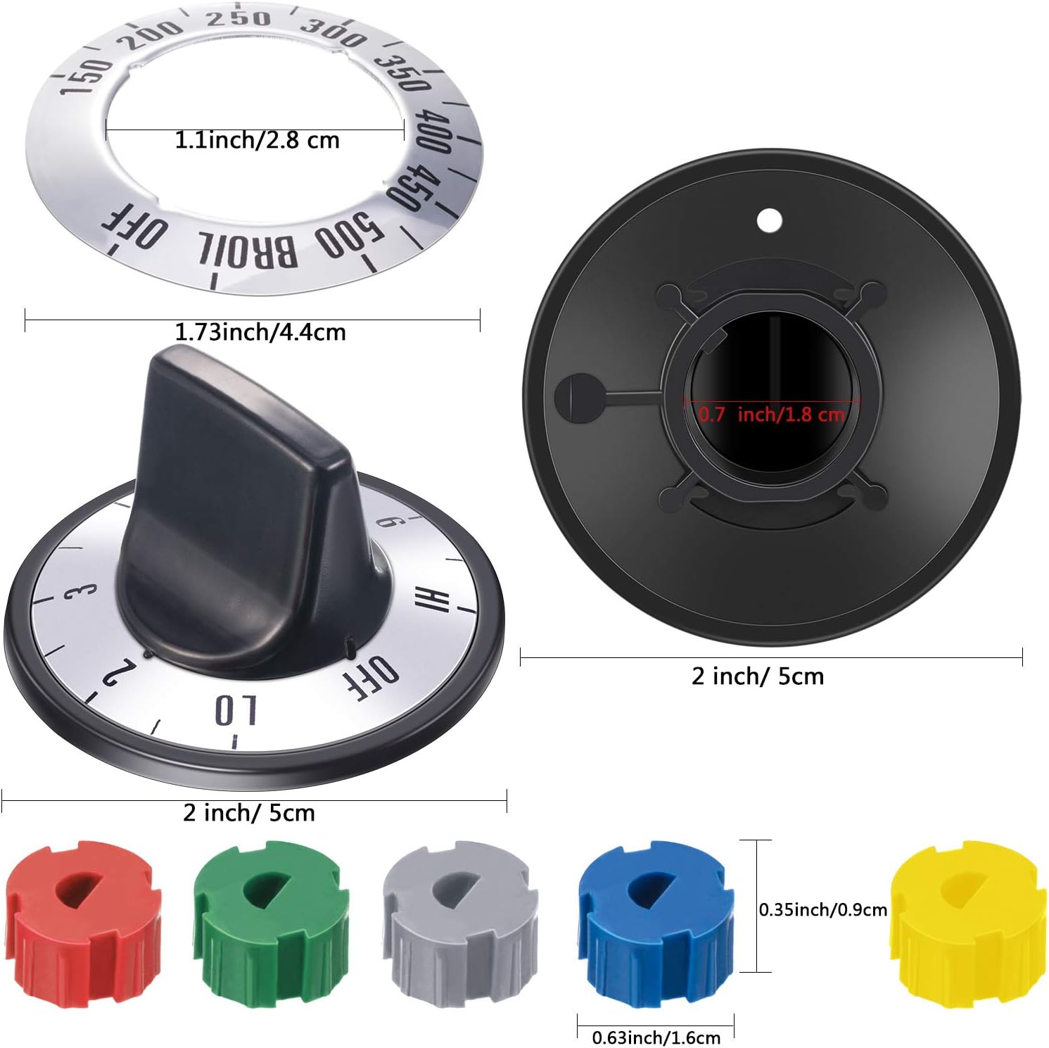 Stove Knobs Replacements Oven Universal Control Knobs KN002 Electrical Kit Range Burner Replace Compatible with