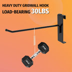 32 Pack 6 Inch Black Gridwall Hooks for 3 × 3 Wire Grid Panel | 30 lb Capacity Metal Display Hangers for Retail Store