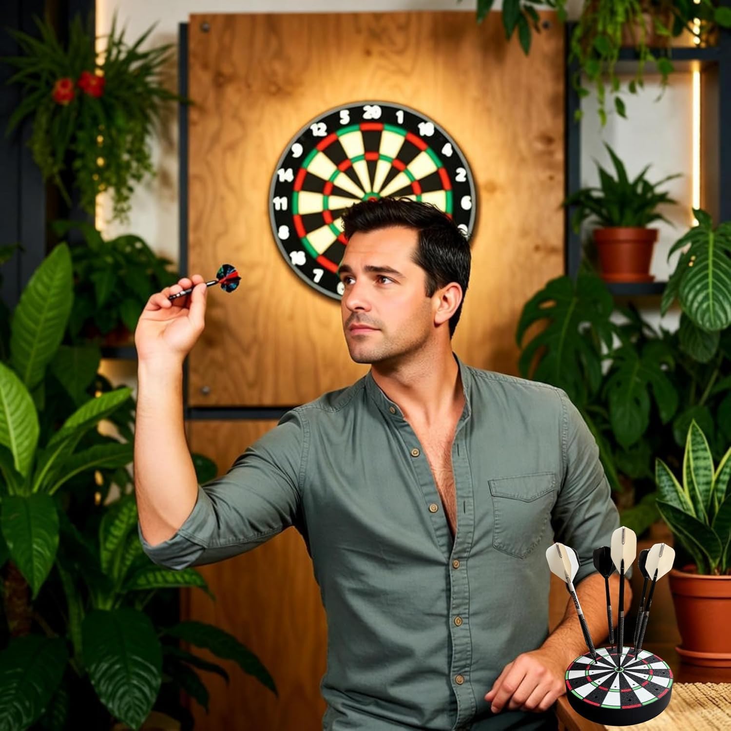 Dart Holder Stand | Dart Storage Stand for 21 Darts | Display for Game Room, Bar, Man Cave | Gift for Dad Brother