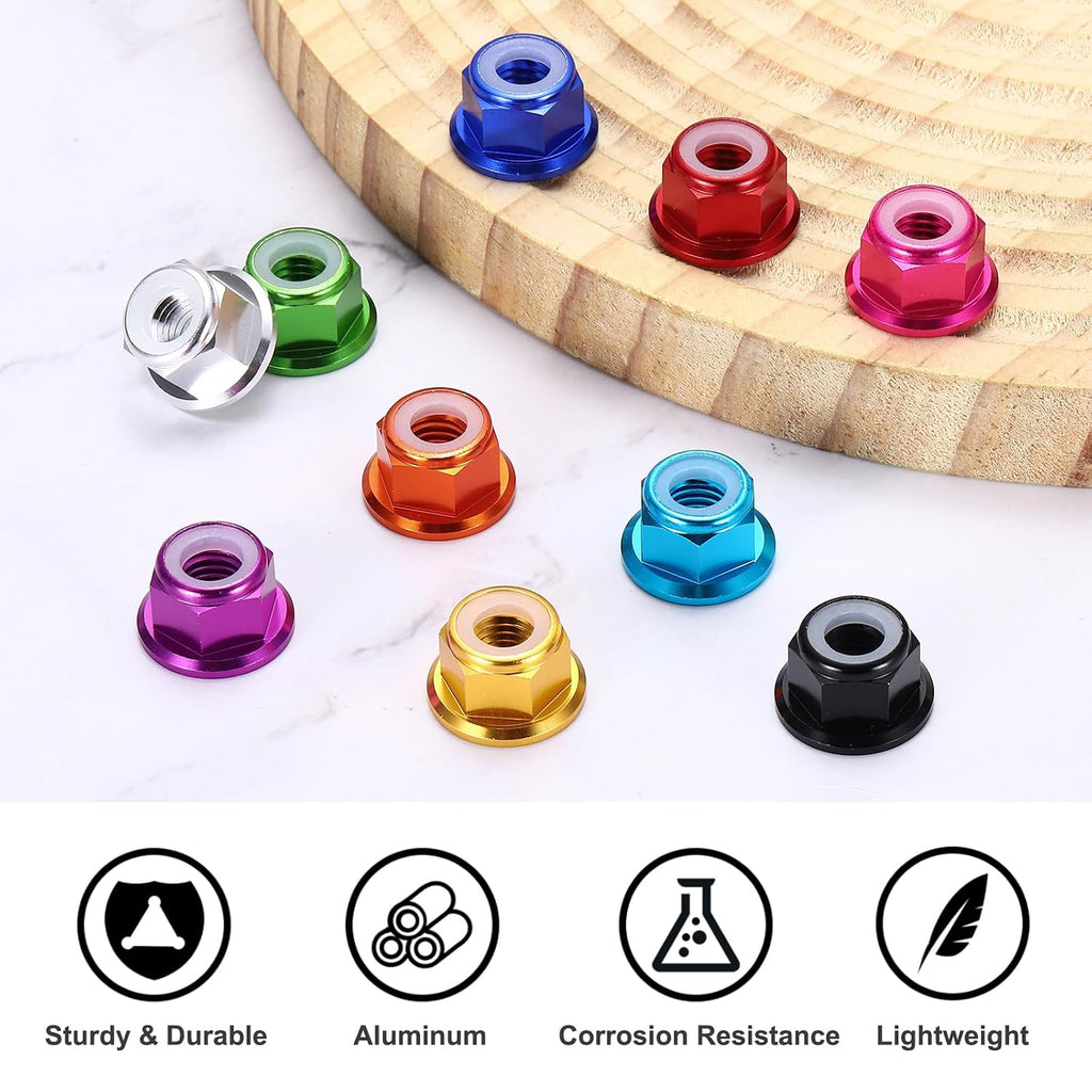 MECCANIXITY 30 Pcs M4x0.7mm Aluminum Alloy Lock Nuts Hex Nut Purple