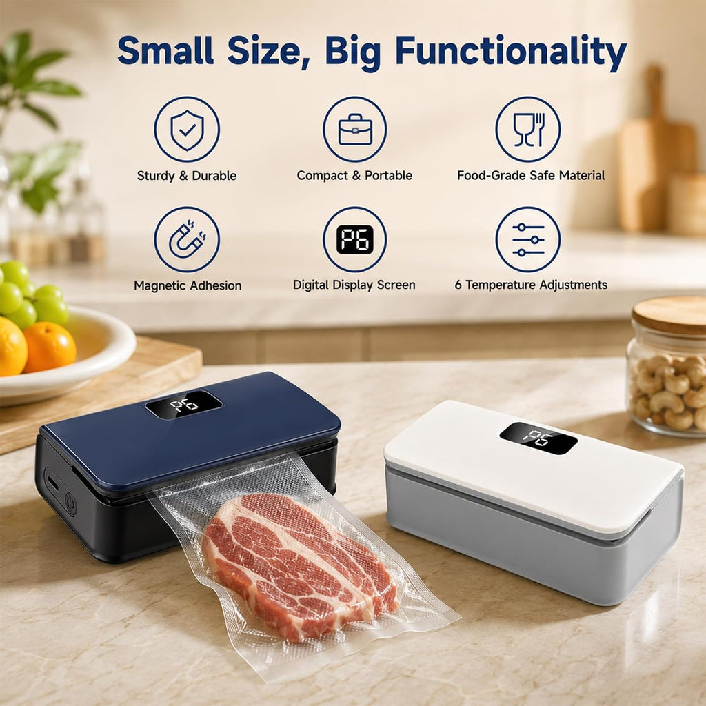 Mini Magnetic Bag Sealer,9.5cm Sealing Width,White