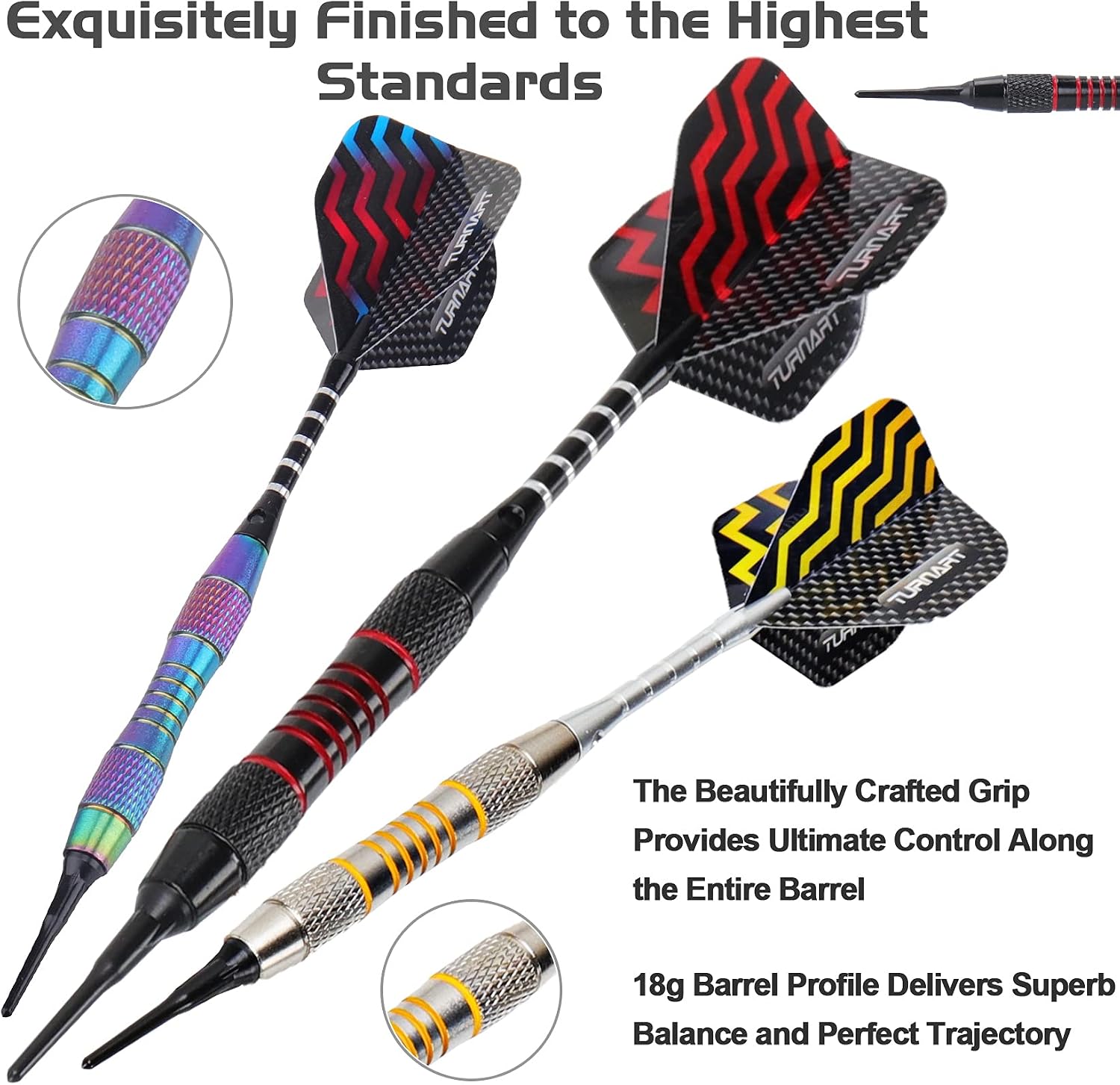 Darts Plastic Tip 9 Pcs 18 Grams Professional Soft Tip | Darts Set for Electronic Dartboard with 50 Extra Tips 9