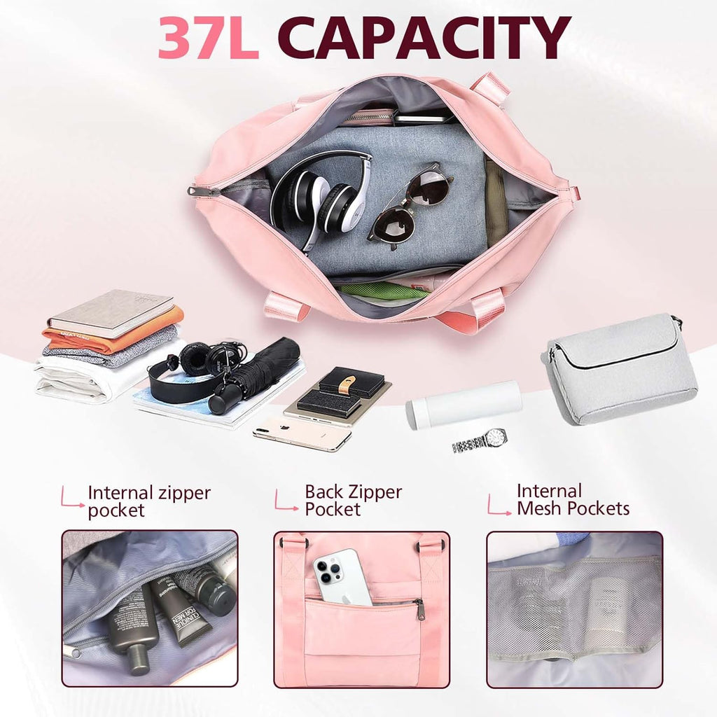 Travel Duffle Bag, Waterproof Weekender Carry On Tote Bags for Women, Sport Gym Bag for Men, Hospital Bag for Labor