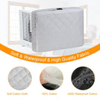 Grey Indoor AC Cover with Cotton Padding - Keep Warm & Dustproof Protective Case for Window Air Conditioners