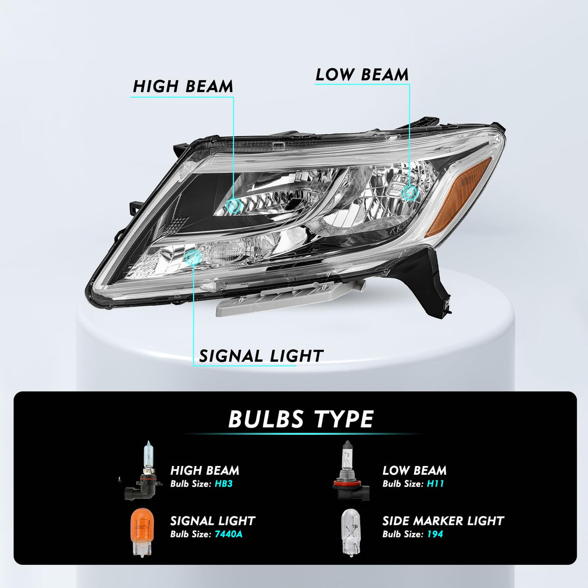 Halogen Headlights Assembly Fit for 2013-2016 Nissan Pathfinder