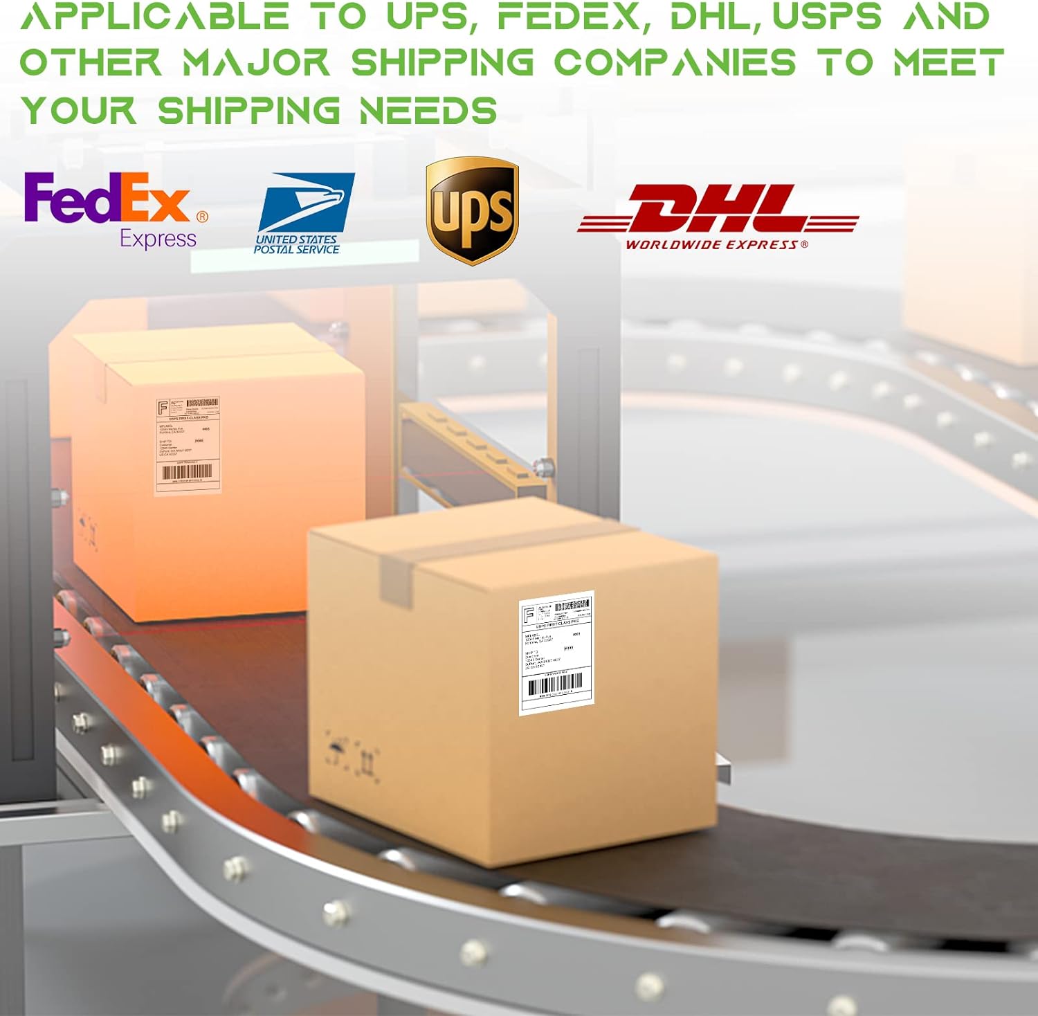 4x6 Direct Thermal Shipping Labels - 4 Rolls of 450 Labels/Roll, Compatible with Zebra 2844/ZP450/ZP500/ZP505