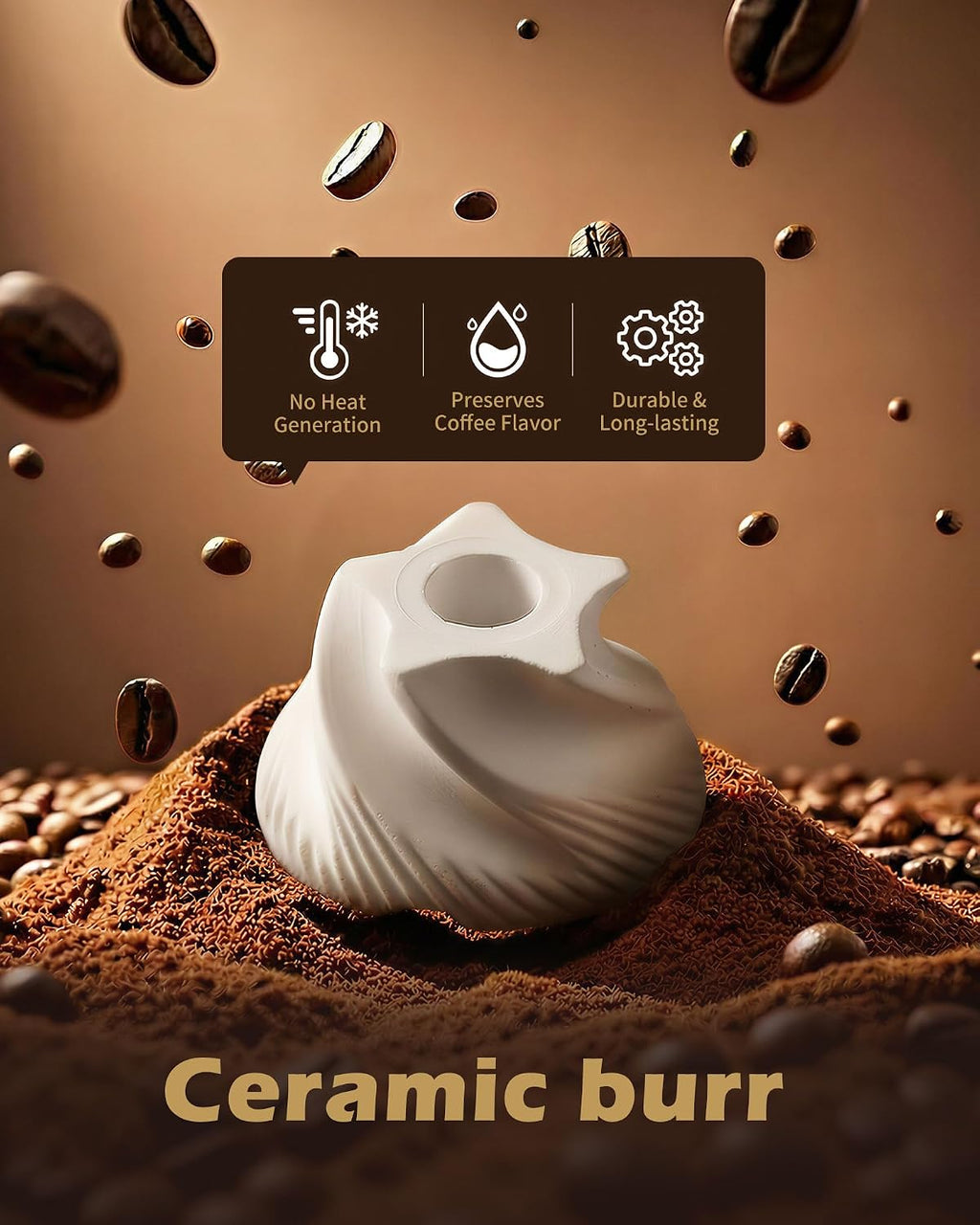 Manual Coffee Grinder with 40 Adjustable Grind Settings With Ceramic Conical Burr,Handheld Grinder with Handle Crank