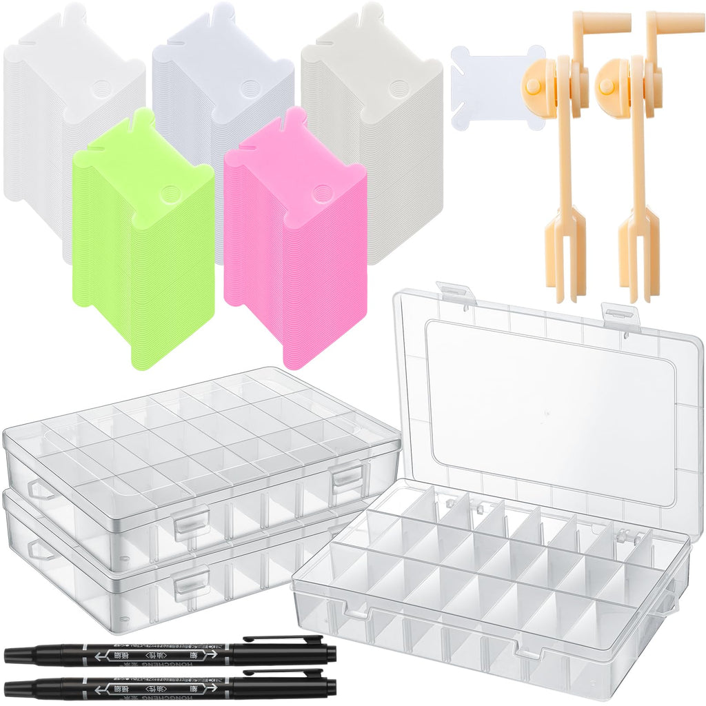 500 Pcs Set Embroidery Floss Bobbins Thread Organizer Kit