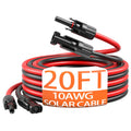 10AWG 20 Feet Solar Extension Cable with Pair of Connectors | Solar Panel Cable with Female and Male Connector, Solar