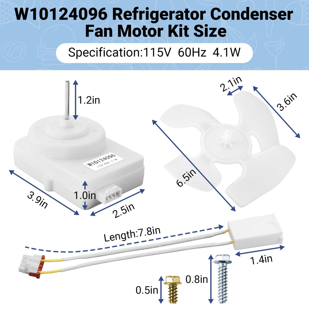 AMI PARTS W10124096 Condenser Fan Motor kit