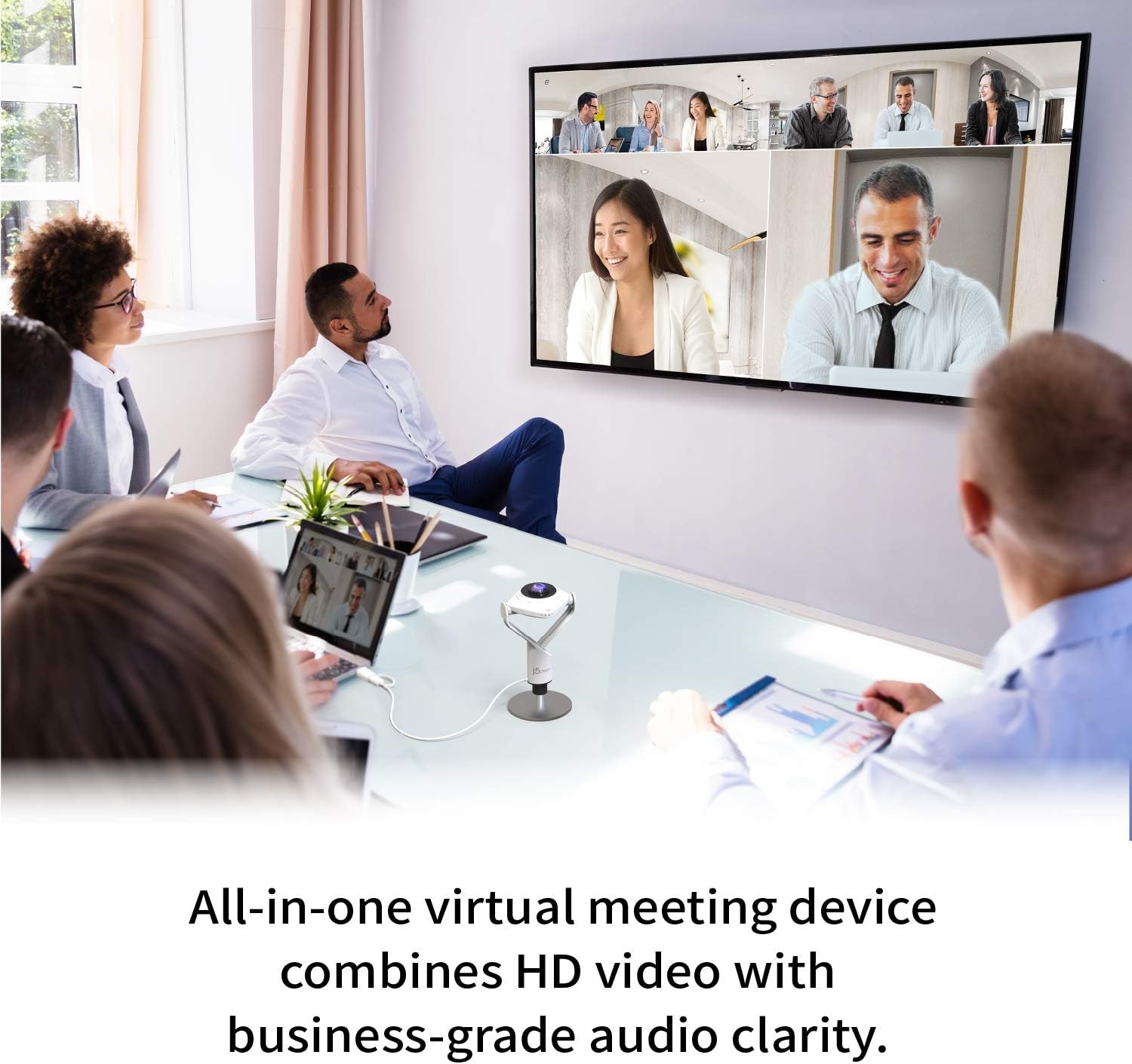 360 Degree All Around Meeting Webcam | 1080P HD Camera with High Fidelity Microphone, USB-C | for Video Conferencing