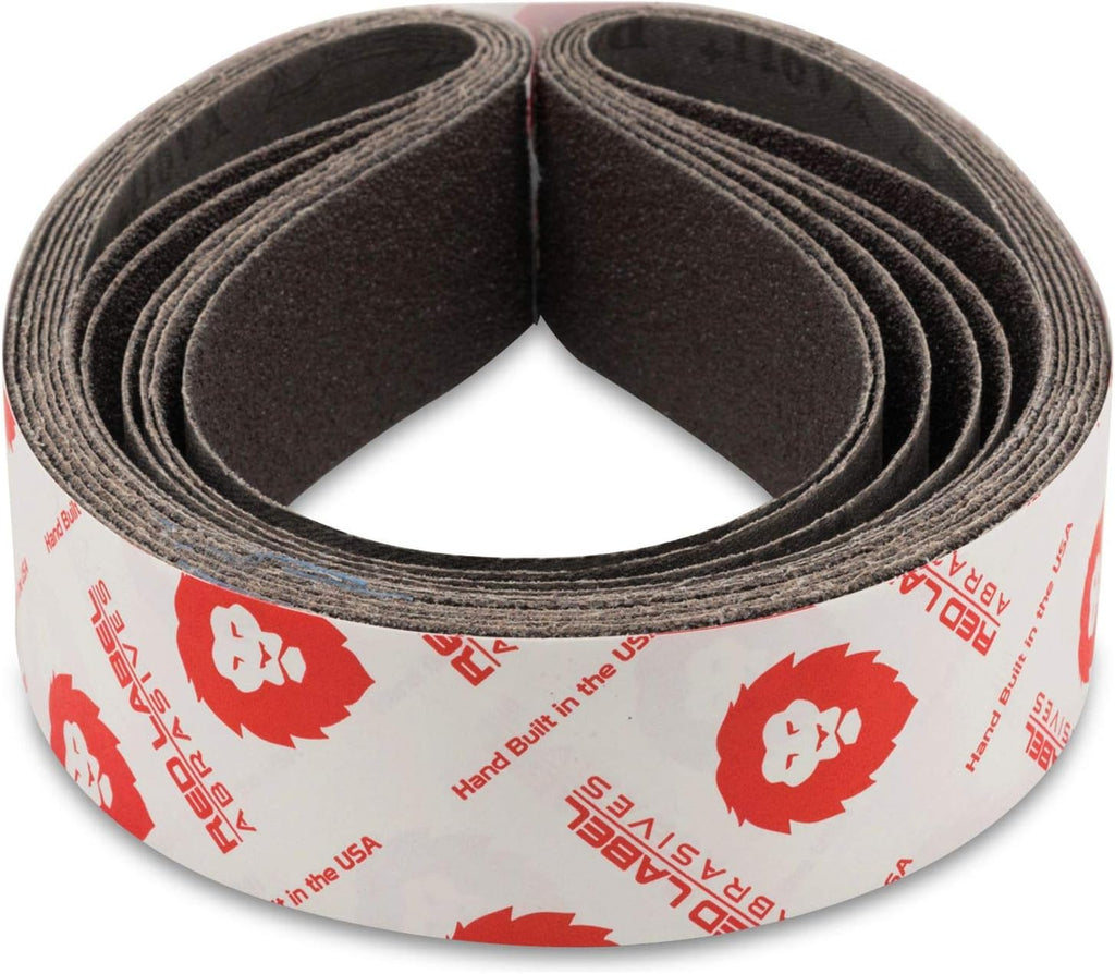 Red Label Abrasives 2 X 48 Inch 80 Grit Aluminum Oxide Metal Sanding Belts, 6 Pack
