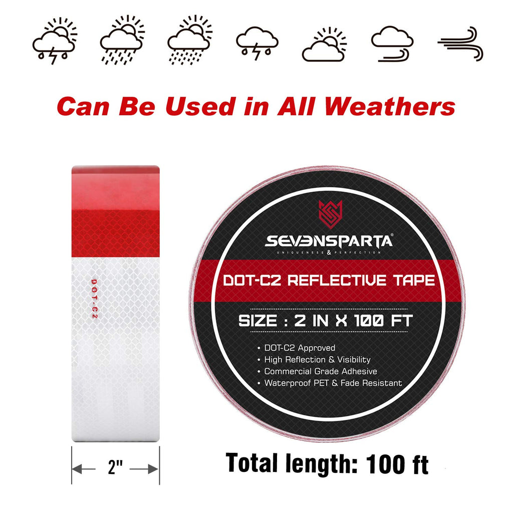 DOT-C2 Reflective Tape for Trailers & Signs, 2 Inch x 200 Feet