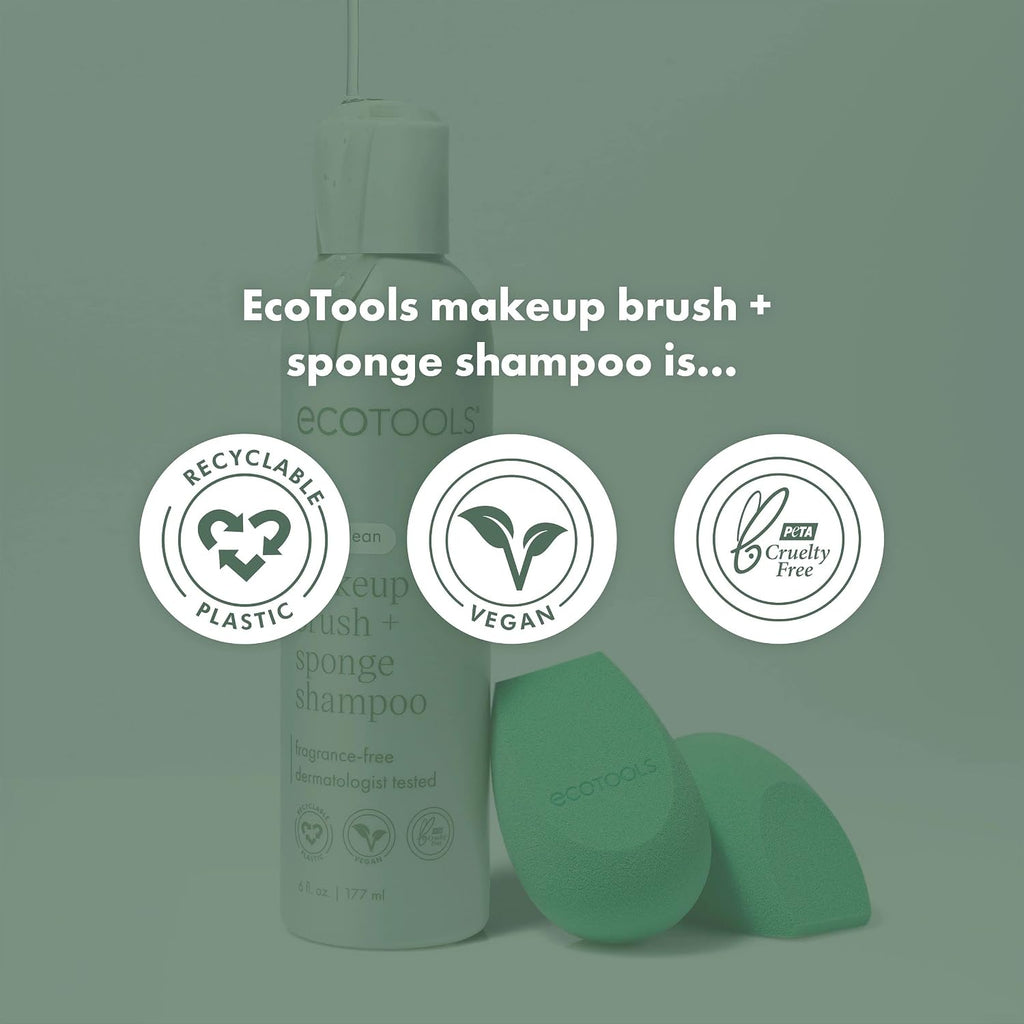 Makeup Brush + Sponge Shampoo, Remove Makeup & Impurities From Tools, Sponges, & Puffs, Fragrance-Free Brush