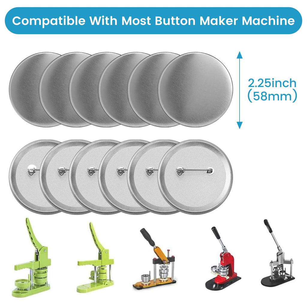 Button Maker Supplies, 100 Sets 58mm/2.25 inch Button Supplies