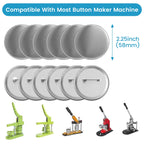 Button Maker Supplies, 100 Sets 58mm/2.25 inch Button Supplies