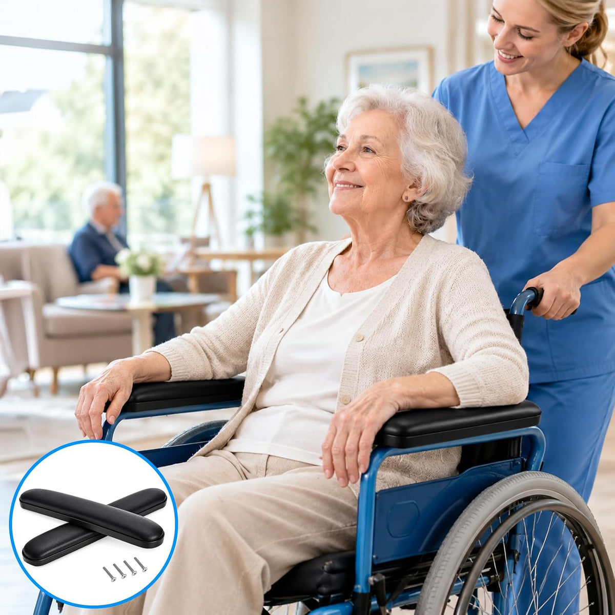 Covzoe 2 Pair Replacement Wheelchair Arm Pads, 14 Inch