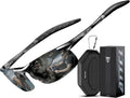 0.9 oz Polarized Sunglasses Men Al-Mg Metal Golf Fishing Sports UV400 | Lightweight Wrap Around Anti Slip Frame
