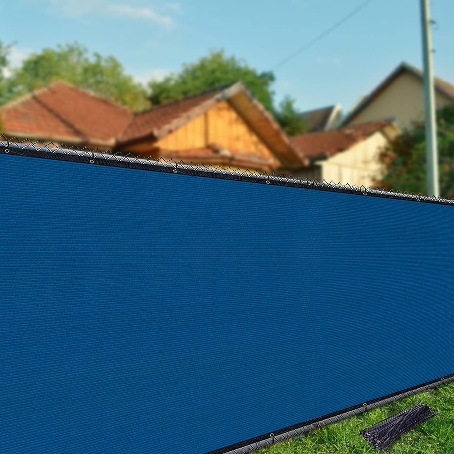 iCover 6x50ft Privacy Screen Fence, Outdoor Fencing Panels, Garden Windscreen Mesh Shade Sail Net Barrier, Include