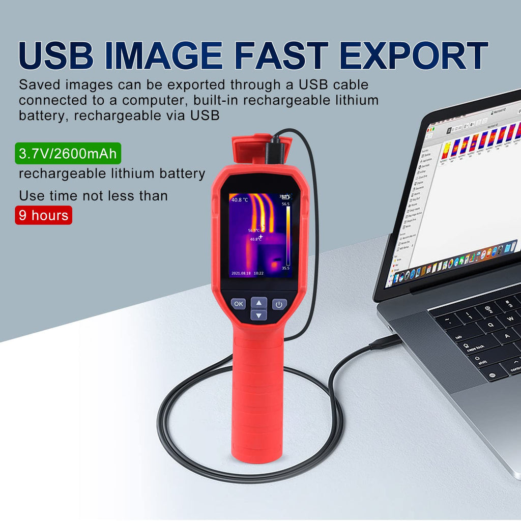 256x192 Pixels Infrared Thermal Imager 25Hz Frame Rate Handheld Thermal Imaging Camera Thermography Temperature Range
