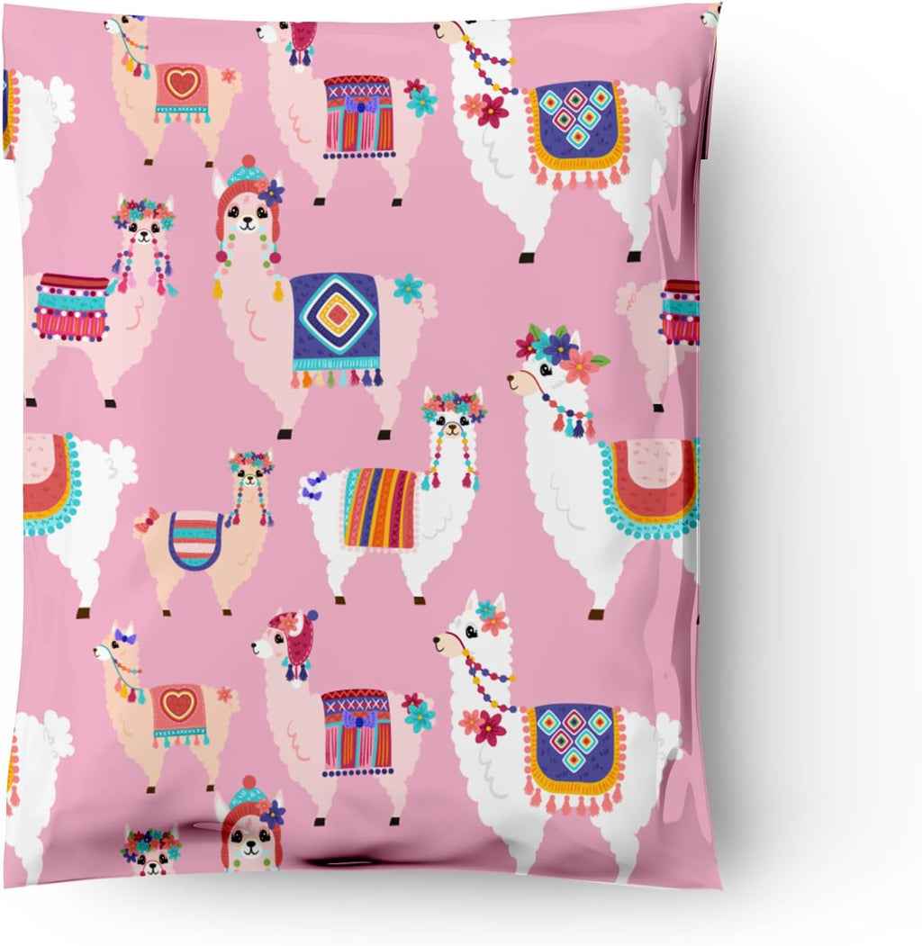 12x15 (50) Pink Llama Designer Poly Mailers Shipping Envelopes Premium Printed Bags