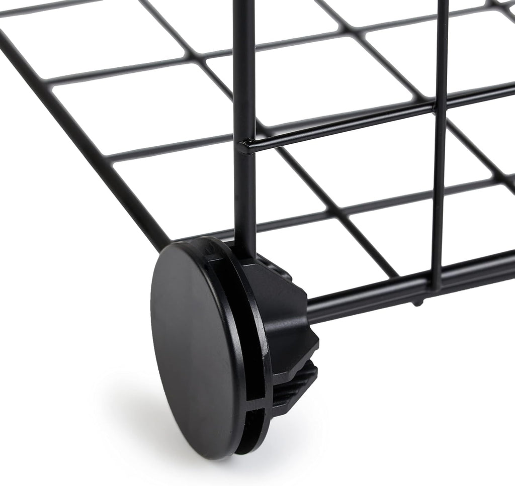 6-Cube Wire Grid Stackable Storage Organizer, Metal Shelving Unit, No-Tool Assembly, 26"W x 38"H x 12.6"D, Black