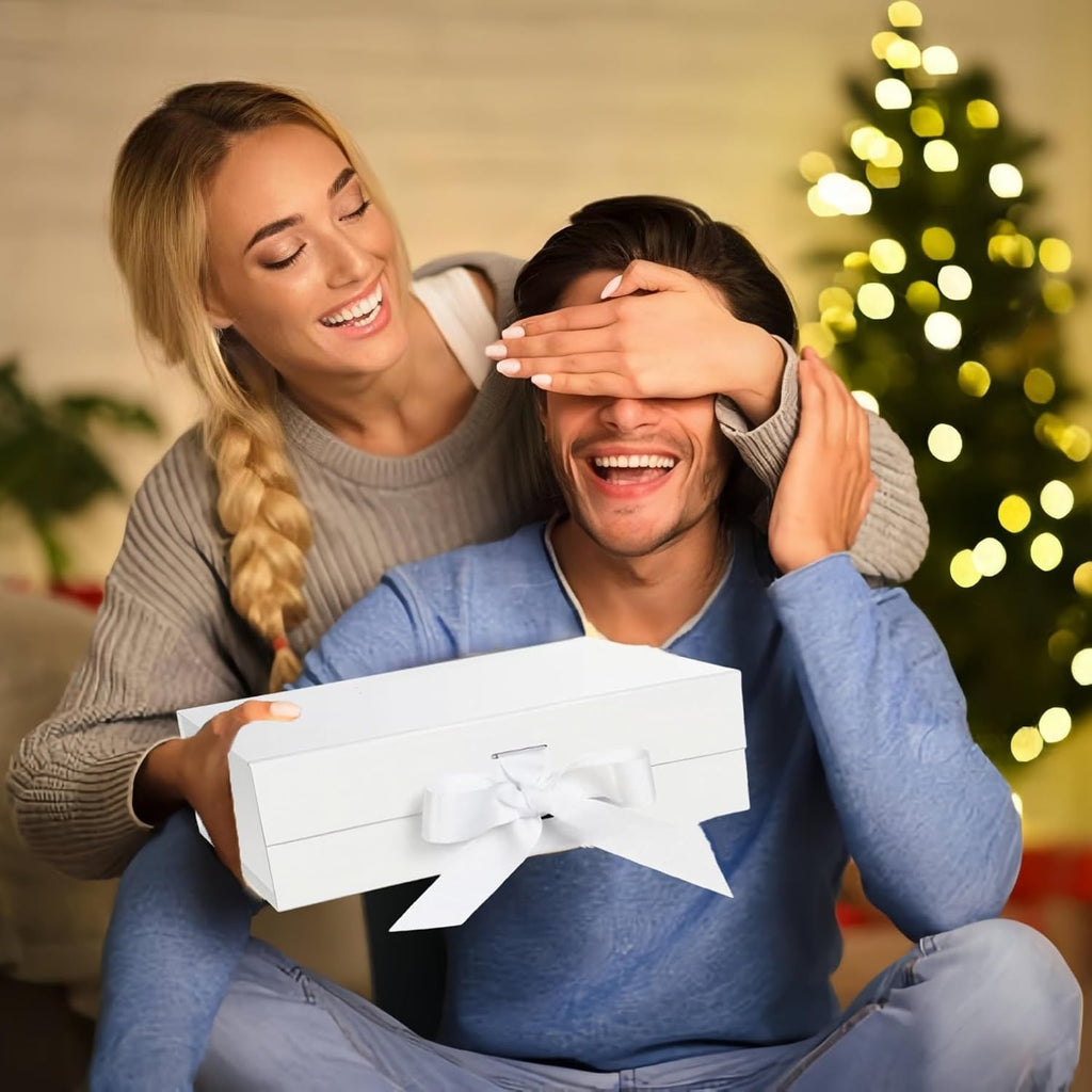 White Gift Box for Presents Gift Boxes with Lids Magnetic Closure