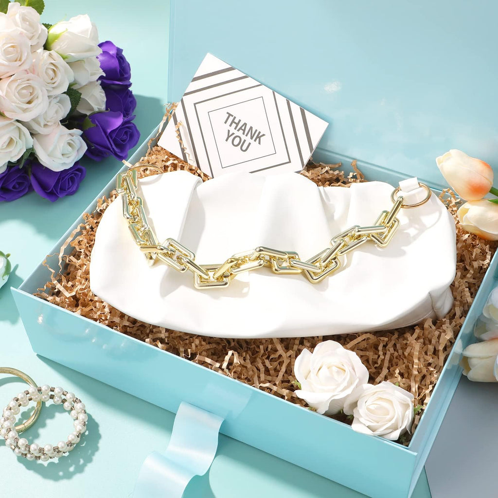 Large Baby Blue Gift Box with Lid for Present 13x9.7x3.4 Inches