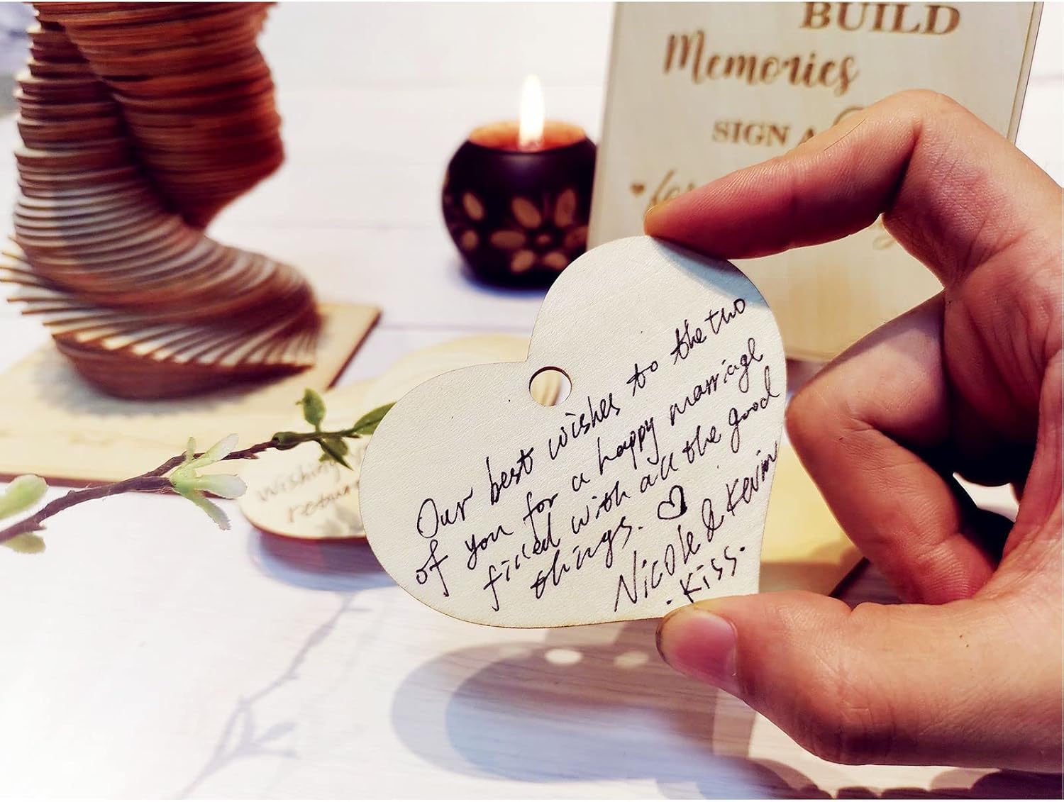 Wedding Guest Book Alternative Sign 72 Wood Hearts Guest Book Wedding Reception, Wedding Decorations Baby Shower 1st