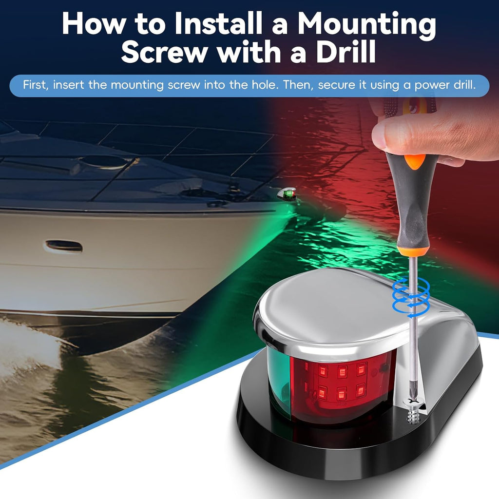 Boat Light, Lights for Boat, Navigation Lights, Red Green LED 12V 1 Pack