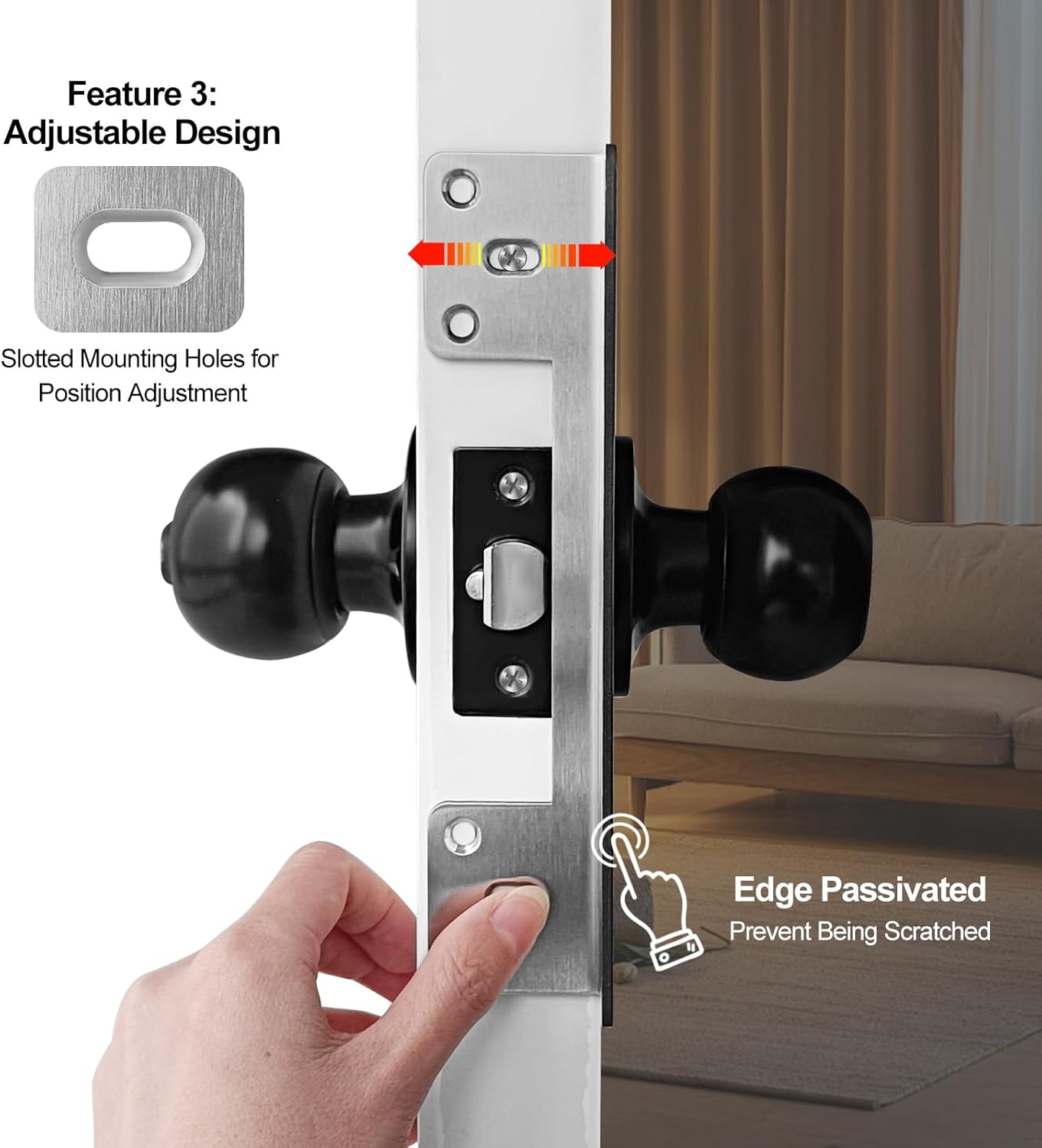 Door Latch Guard Plate 7” with 1” Offset Cover, for Outswing Doors | Heavy Gauge Stainless Steel, Latch Protector