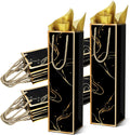 20 Pack Wine Gift Bags with Handles & Tissue Paper black