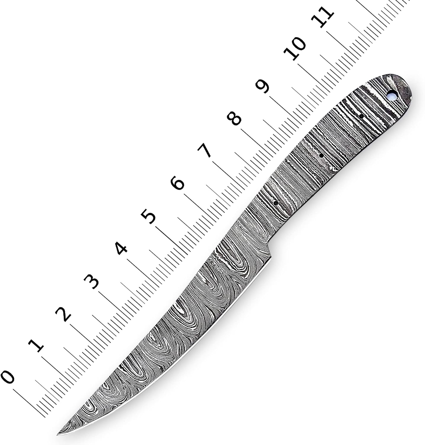 Damascus Steel Fillet Knife Making Kit – DIY Handmade Blank Blade with Rosewood Handle Scales, Brass Pins & Leather