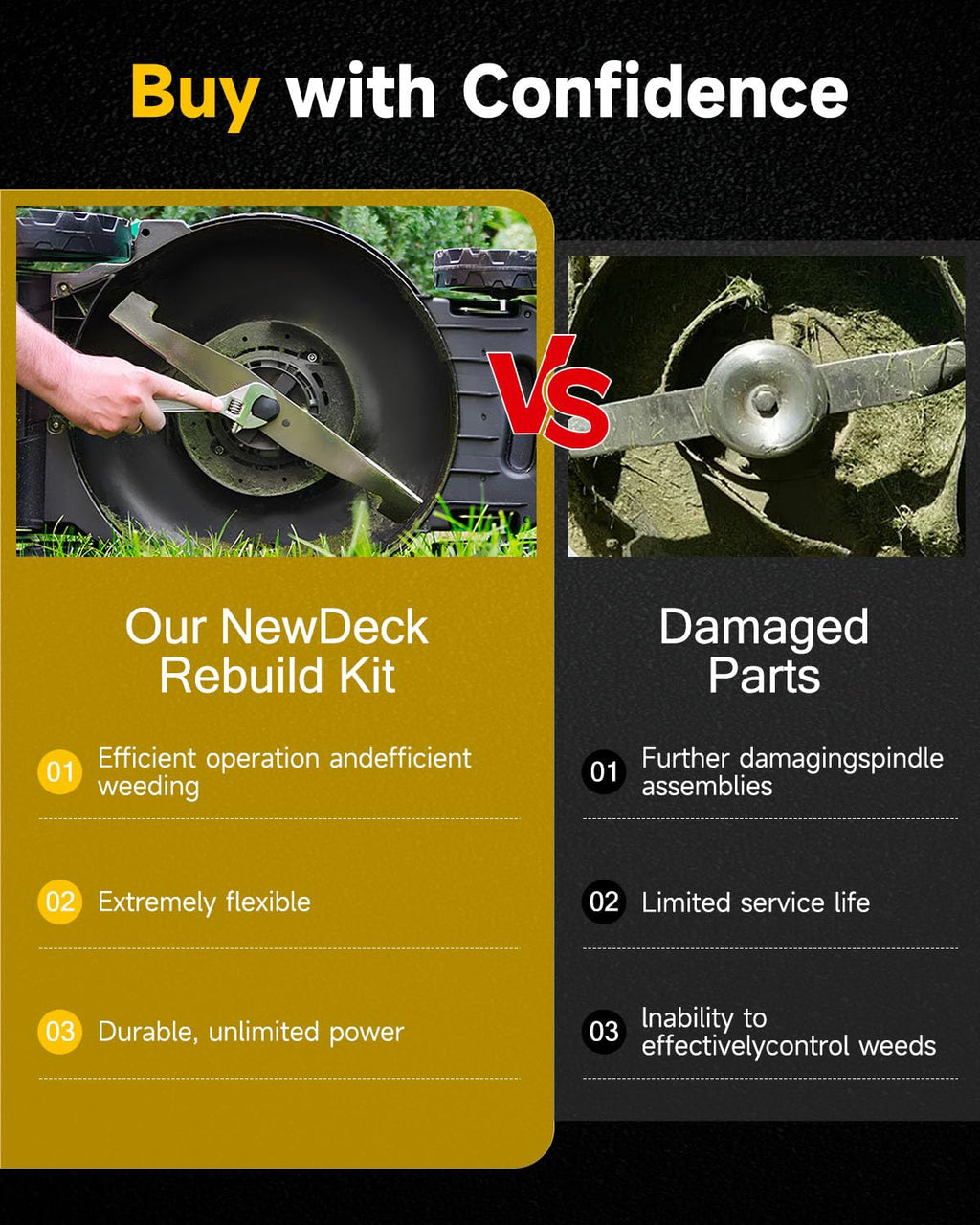 OCPTY 42" Lawn Mower Deck Rebuild Kit for John Deere for Sabre