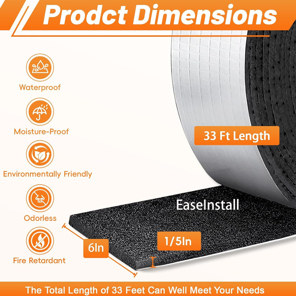 Pipe Insulation Wrap Foam Tube Self Adhesive Heat Tape for Water Pipes, Peel and Stick Outdoor Foam and Foil Water