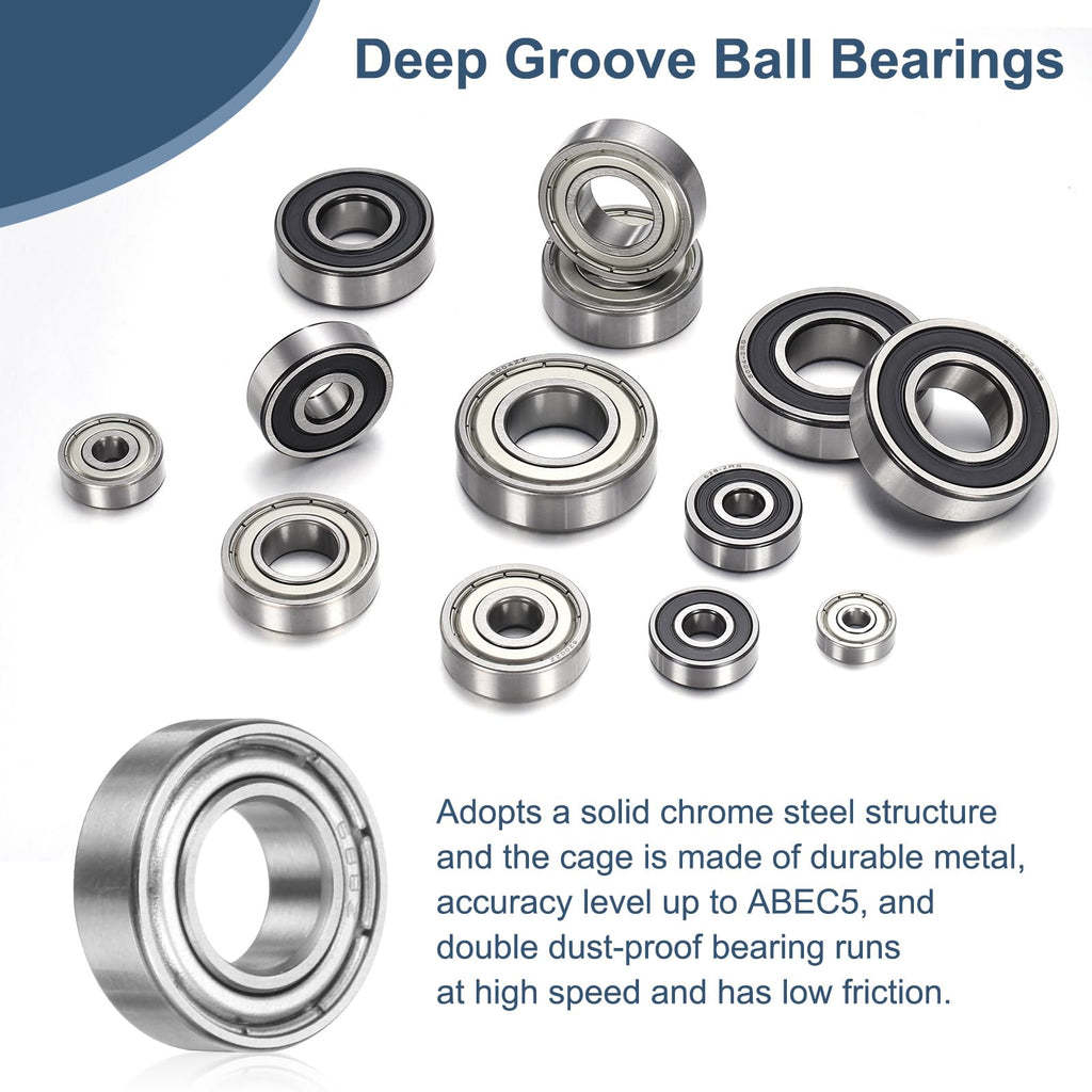 uxcell 10Pack 683ZZ Deep Groove Ball Bearings 3x7x3mm Chrome Steel ABEC5