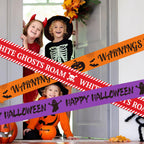 Halloween Caution Tape Decorations 3"x90ft Reusable Glue Free Warning Tape