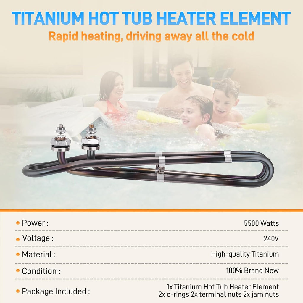 5.5KW 240V Titanium Hot Tub Heater Element Compatible with Balboa 58083