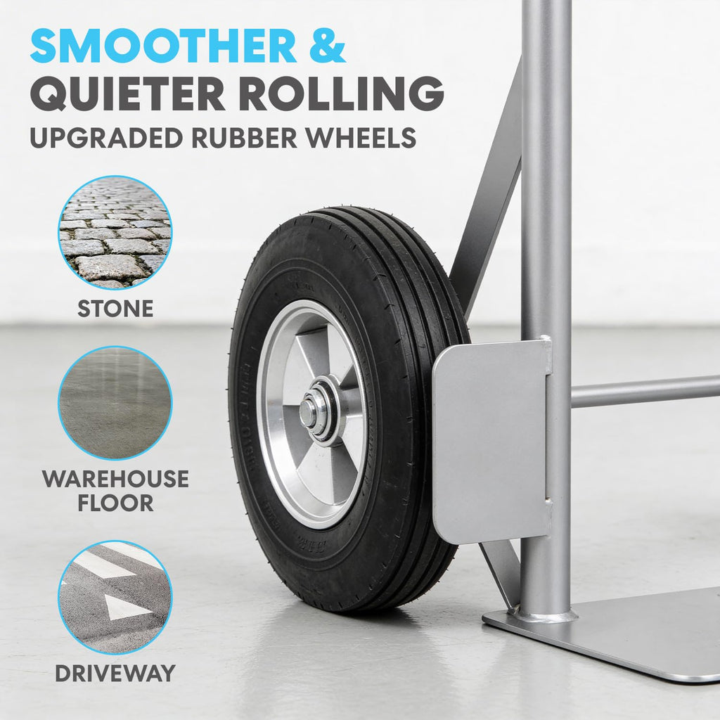 2-in-1 Convertible Hand Truck & Dolly - 800 lb Capacity Heavy Duty Folding Platform Cart with Rubber Wheels for