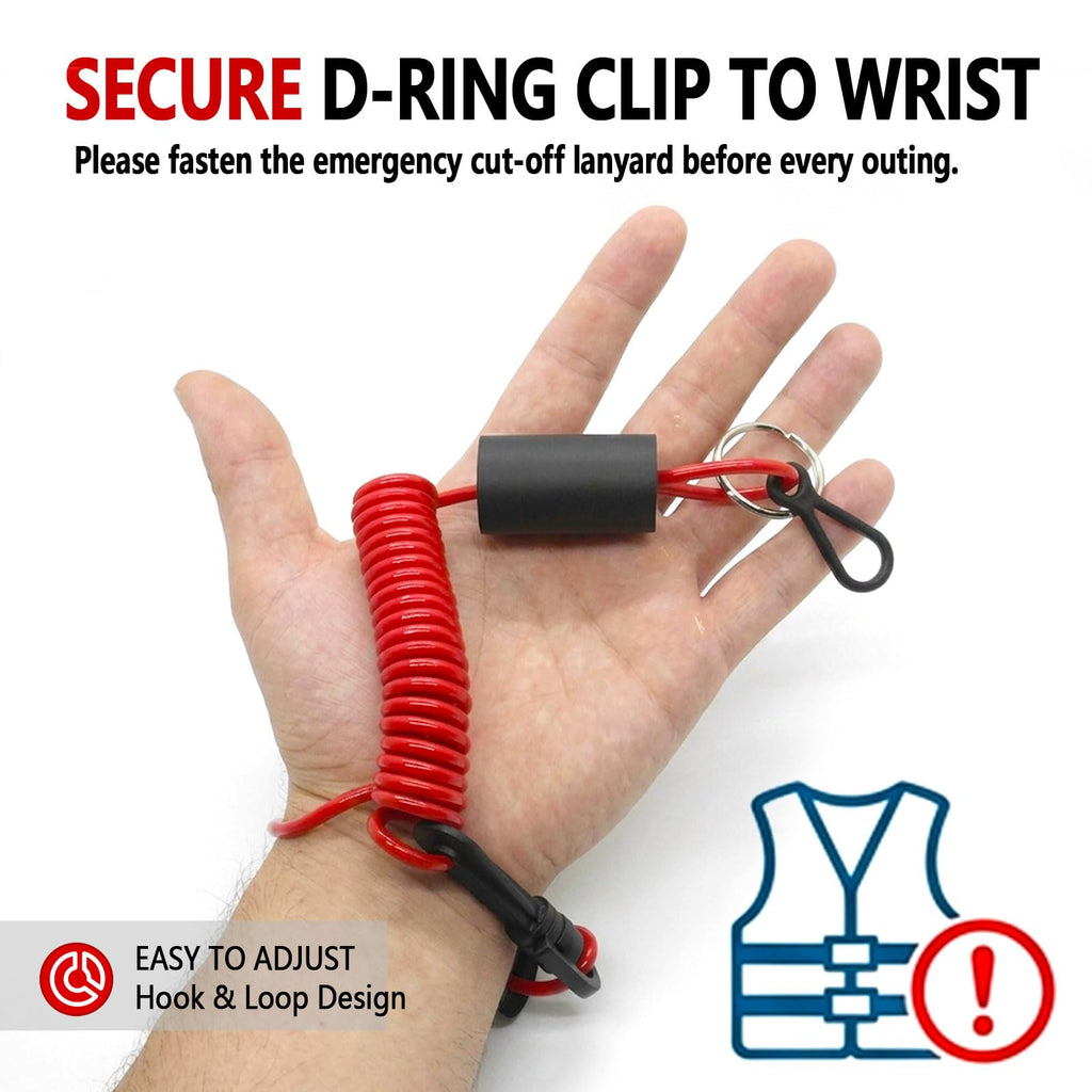 TRKETA Floating Boat Kill Switch Lanyard for Mercury Safety Stop Cord