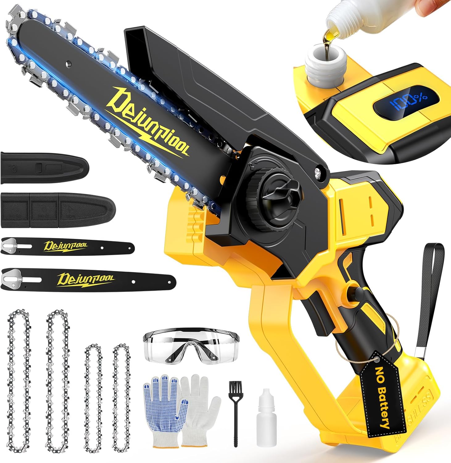 Cordless Mini Chainsaw Compatible with Dewalt 20V MAX Battery, 6 Inch & 8 Inch Small Electric Chainsaw Brushless