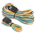 10039W 4 Pin Flat Trailer Wiring Harness Kit 18AWG 25Feet Male 4Feet Female Wishbone-Style Wiring Harness Extension